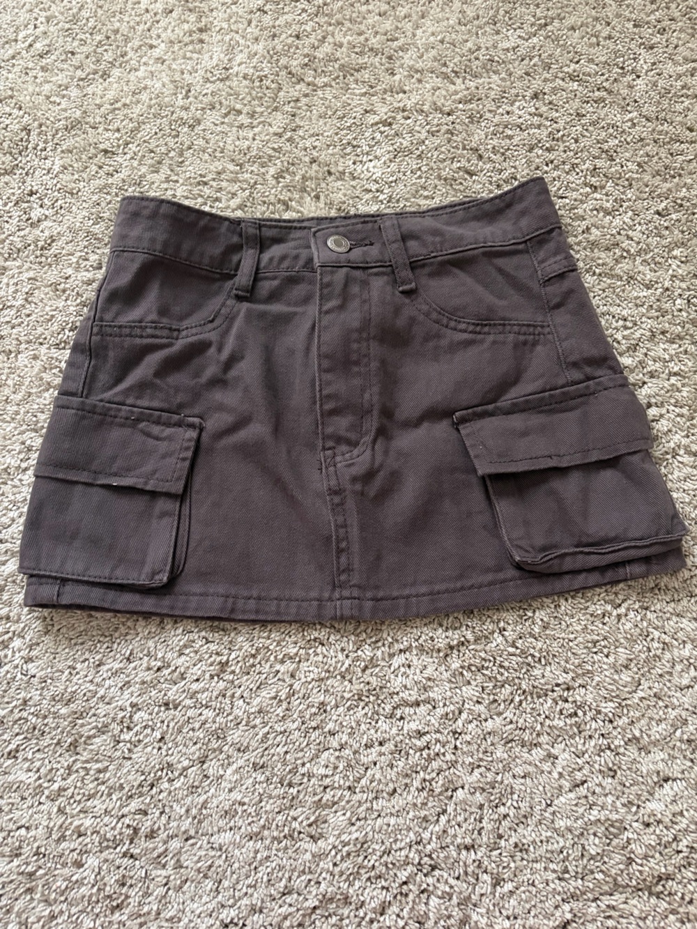 Utility Cargo Mini Skirt in Dark Brown